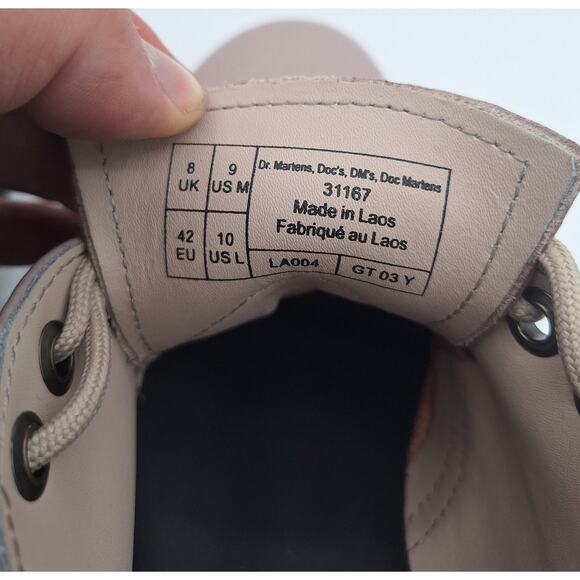 Dr Martens 31167 Quad II Taupe Leather Oxford Platform Shoes US Men 9 Women 10 - Picture 12 of 16